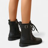 Nora Vintage Leather Ankle Boots – Classic Lace-Up Combat Style